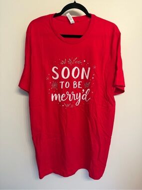 NWT Soon to Be Merry'd' Christmas Engaged Couple Family Matching T-Shirt
